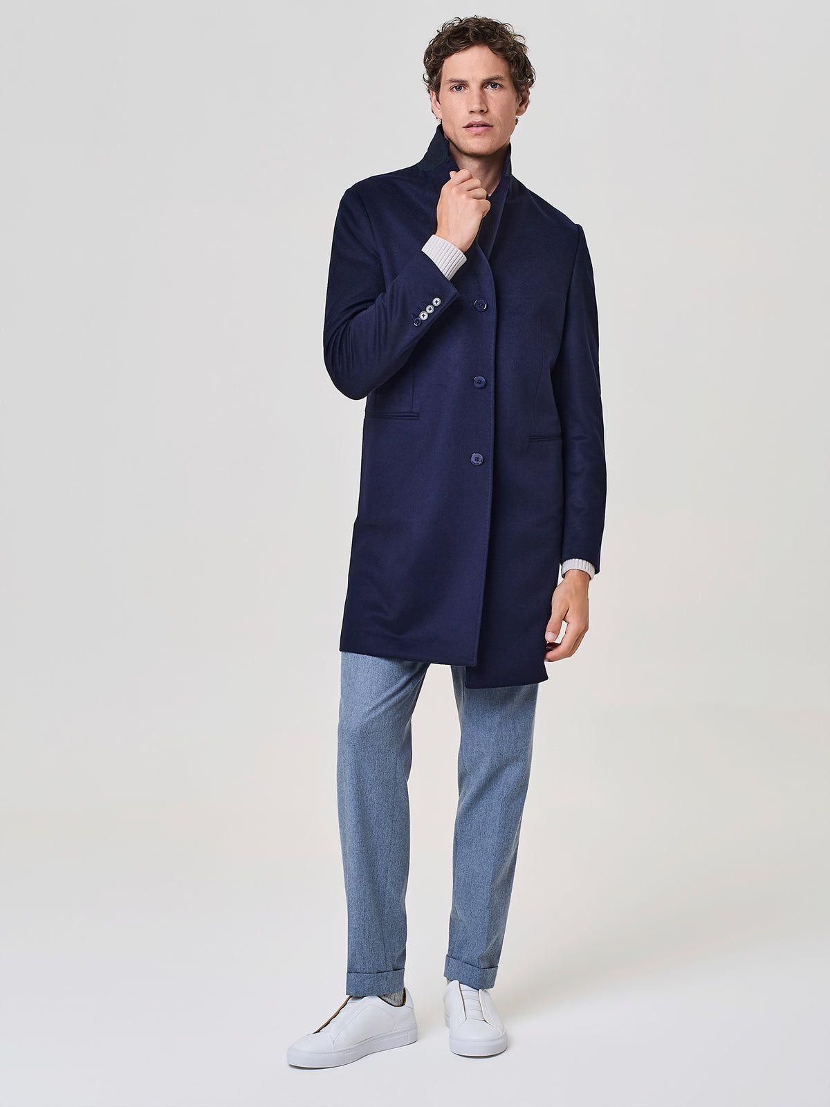 Cappotto monopetto da uomo in cashmere sfoderato, Paul Taylor